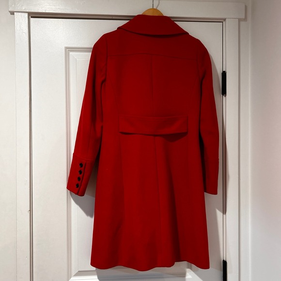 Vintage J. Crew Red Wool Blend Button Front Coat Women's Size 2 Preppy Classic - Picture 7 of 10